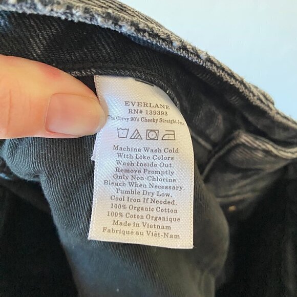 Everlane Curvy 90's Cheeky Straight Leg Ankle Jeans Button Fly Hartford Night - Picture 8 of 8